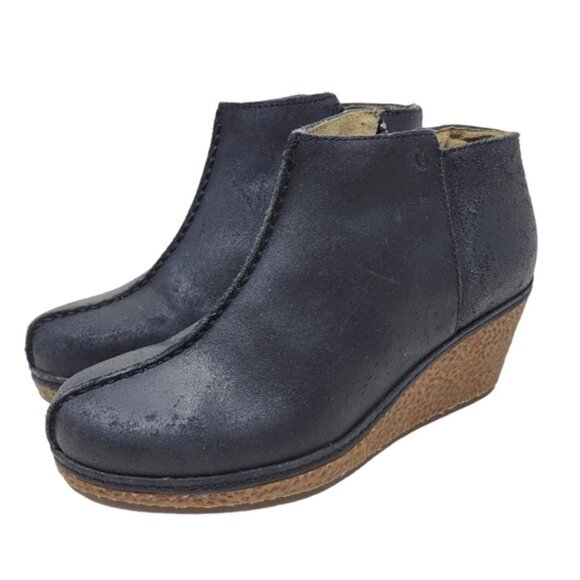 Olukai | Humu Wedge Leather Boots Shoes - Picture 1 of 12